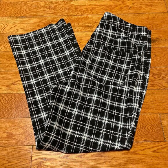 EUC Reformation Petites Franklin Pant Size 8P Black/Green Plaid - Picture 2 of 5